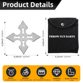 THROWFUN 6/9/15 Pack 9Cr17 stainless steel - 4.29''(length) 0.1''(thick) , throwing knives set  Full-Tang Throwing Set, with Nylon Sheath for Competition and Recreation Silvery Cross Hollow Darts-FB-YF202